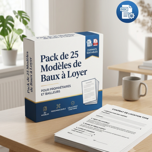Pack de 25 modèles de baux à loyer