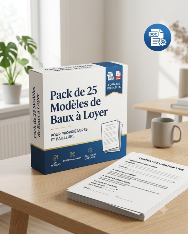 Pack de 25 modèles de baux à loyer